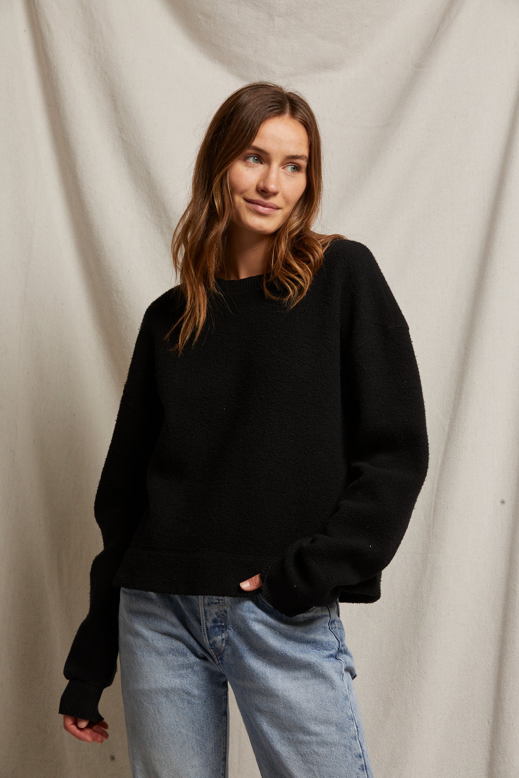 mayer reverse fleece sweatshirt | true black
