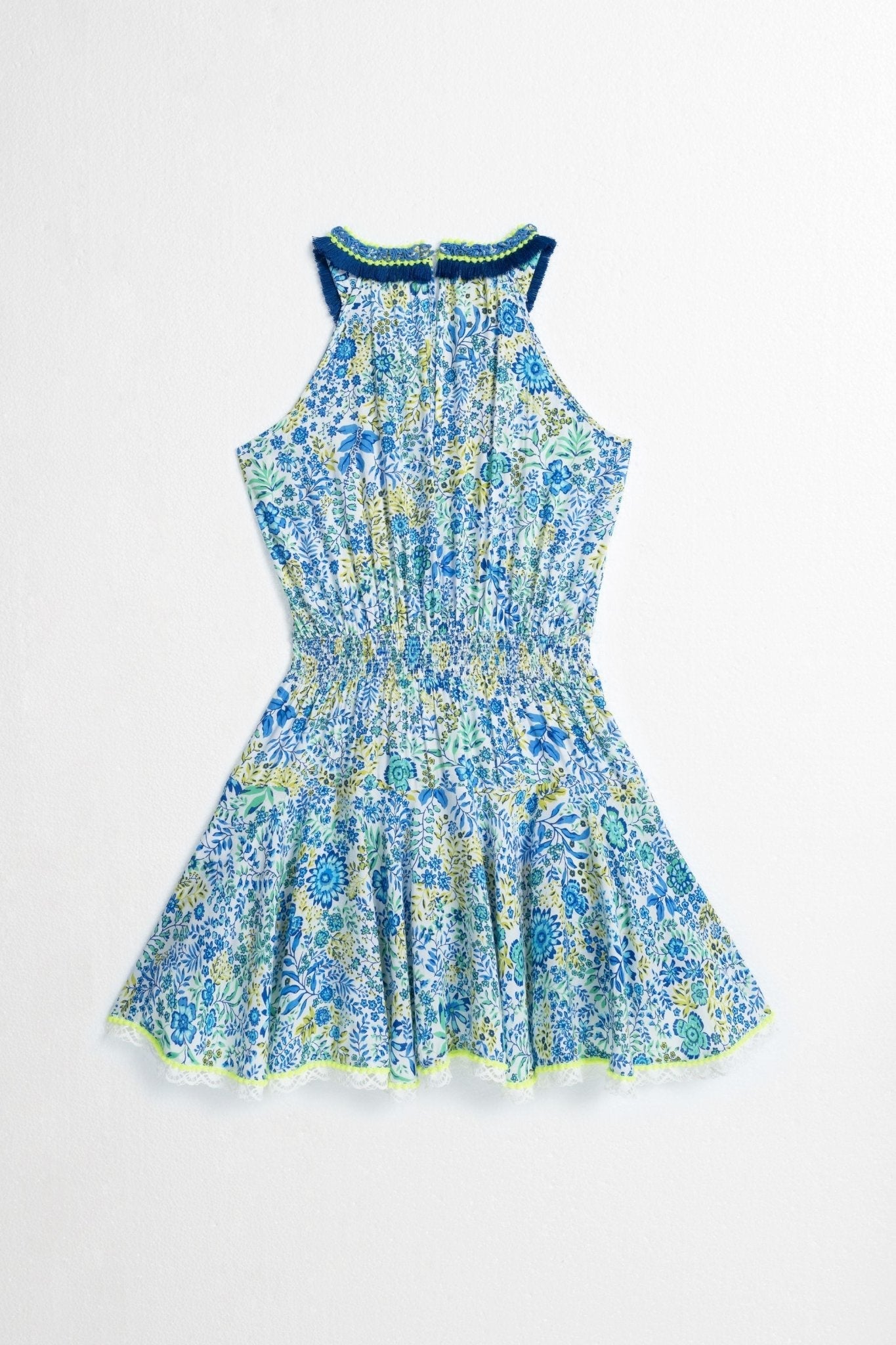 Kids Mini Dress Agathe - White Blue Nature - Poupette St Barth