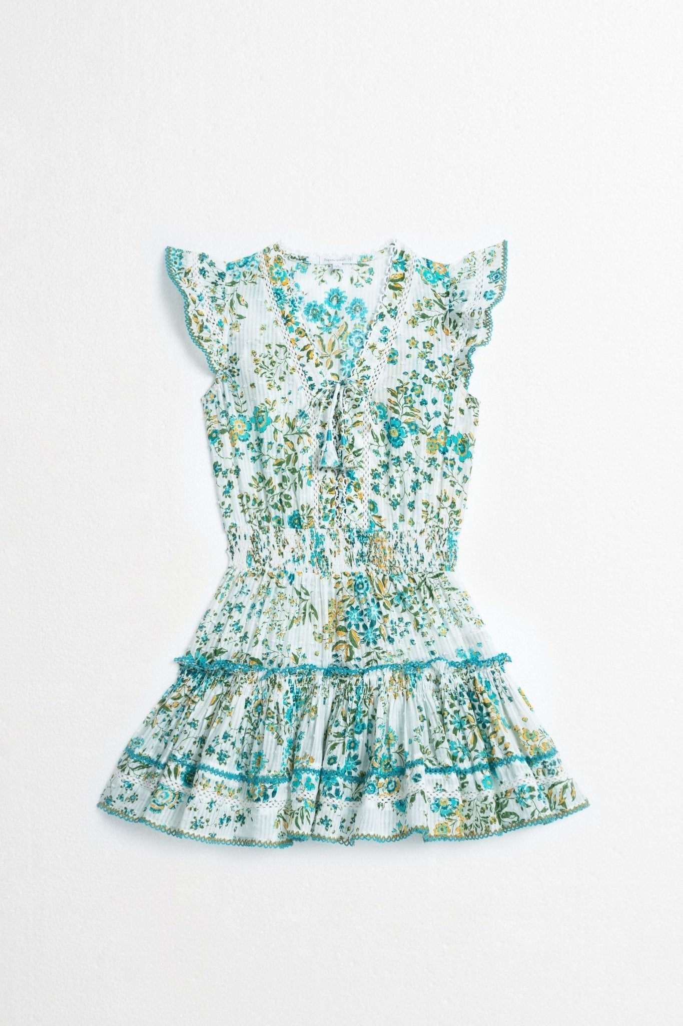 Kids Mini Dress Anais - Aqua Queen Liberty - Poupette St Barth