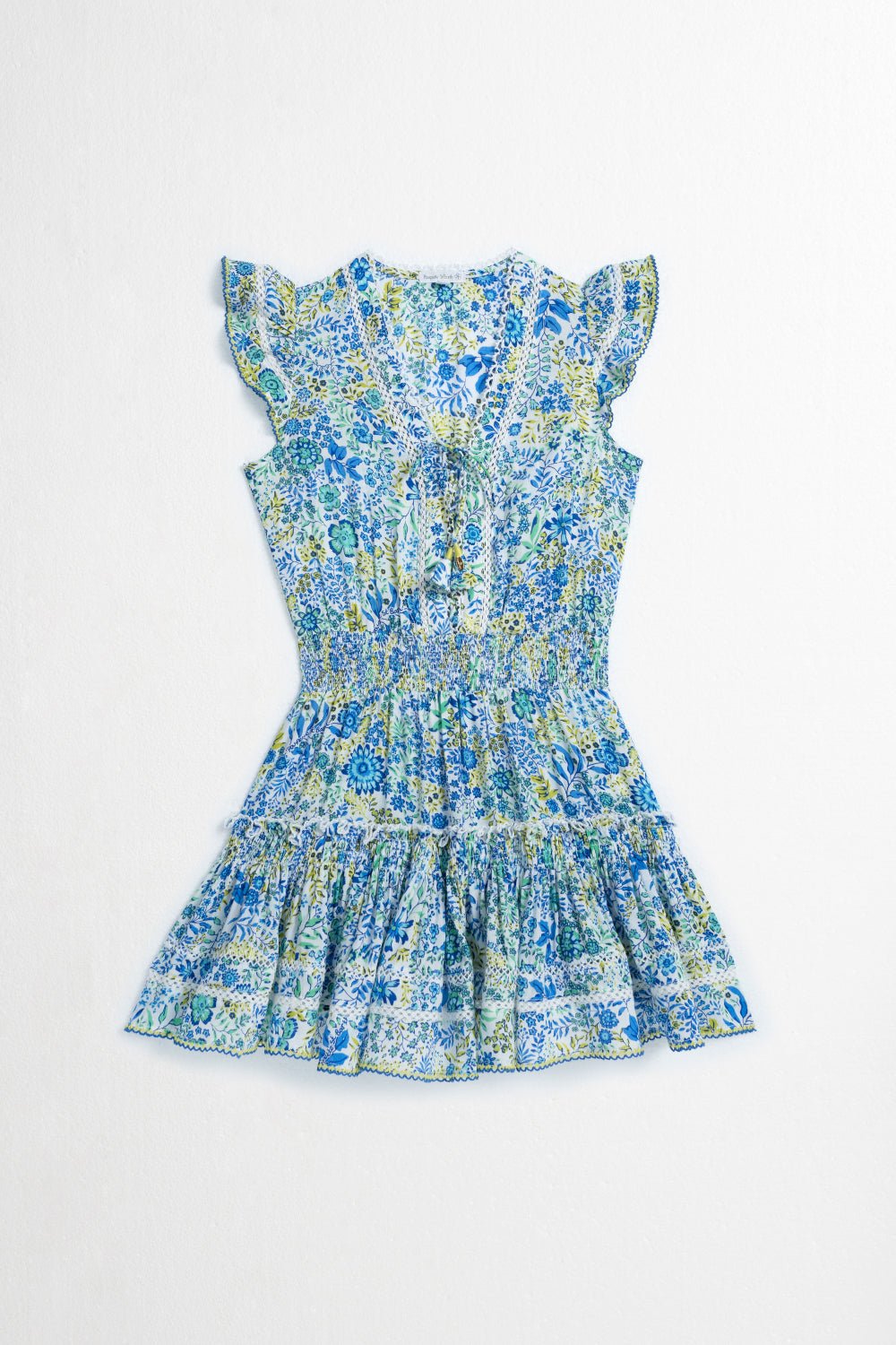 Kids Mini Dress Anais - White Blue Nature - Poupette St Barth