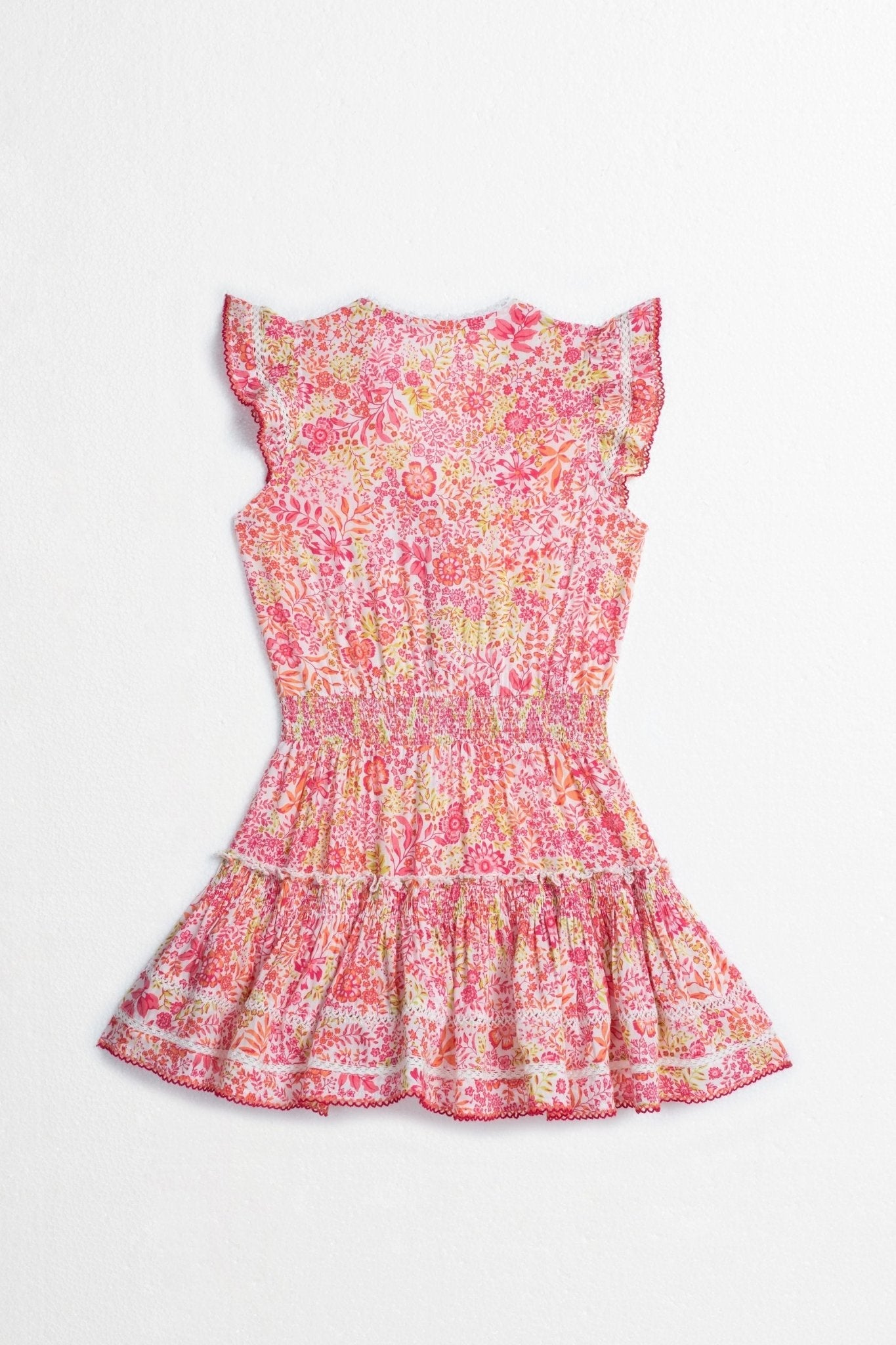 Kids Mini Dress Anais - White Pink Nature - Poupette St Barth