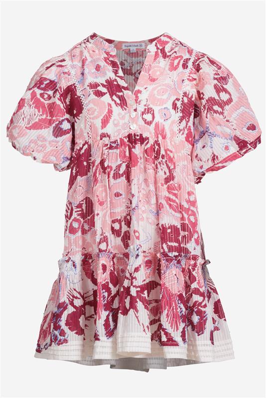 Mini Dress Aria for girls - Pink Pencilleo - Poupette St Barth