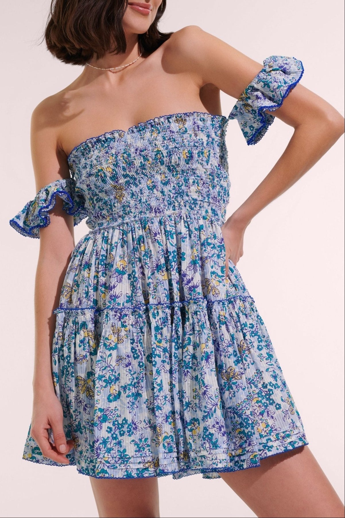 Mini Dress Aurora - Blue Sweet Liberty - Poupette St Barth