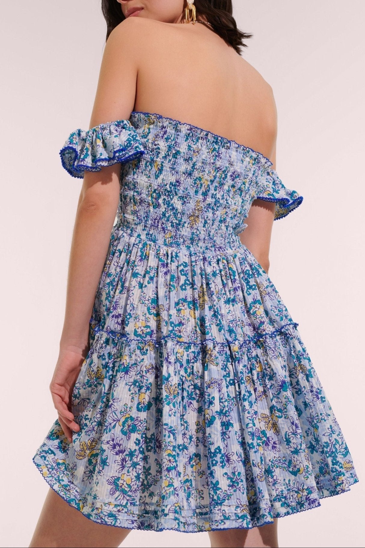 Mini Dress Aurora - Blue Sweet Liberty - Poupette St Barth