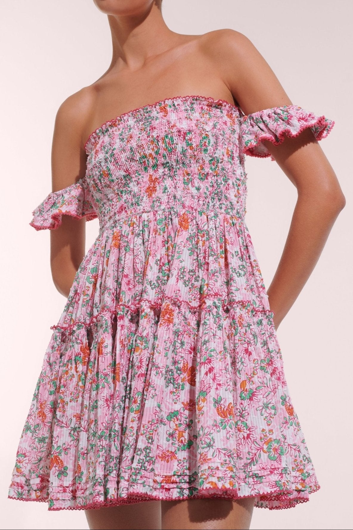 Mini Dress Aurora - Pink Sweet Liberty - Poupette St Barth