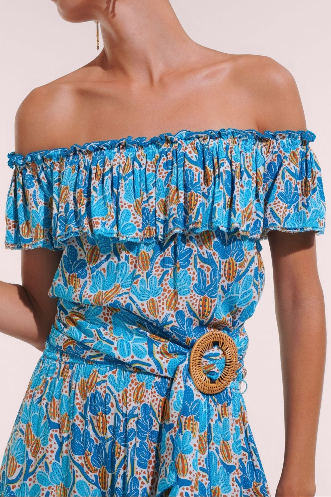 Mini Dress Bella - Blue Kaktus - Poupette St Barth