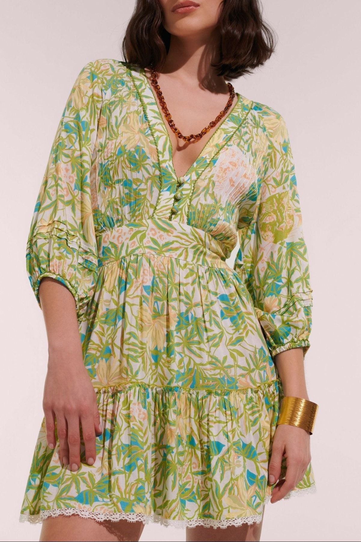 Mini Dress Bera - Green Orchid - Poupette St Barth