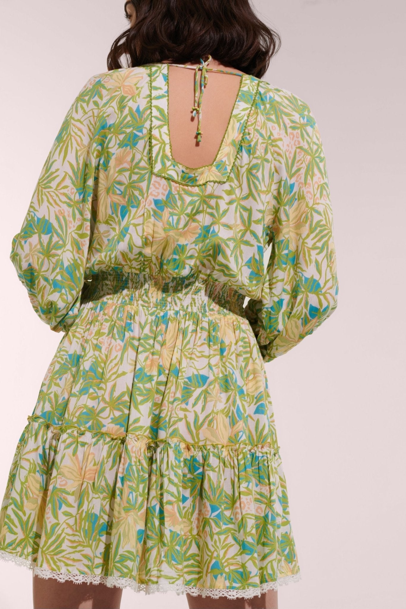 Mini Dress Bera - Green Orchid - Poupette St Barth