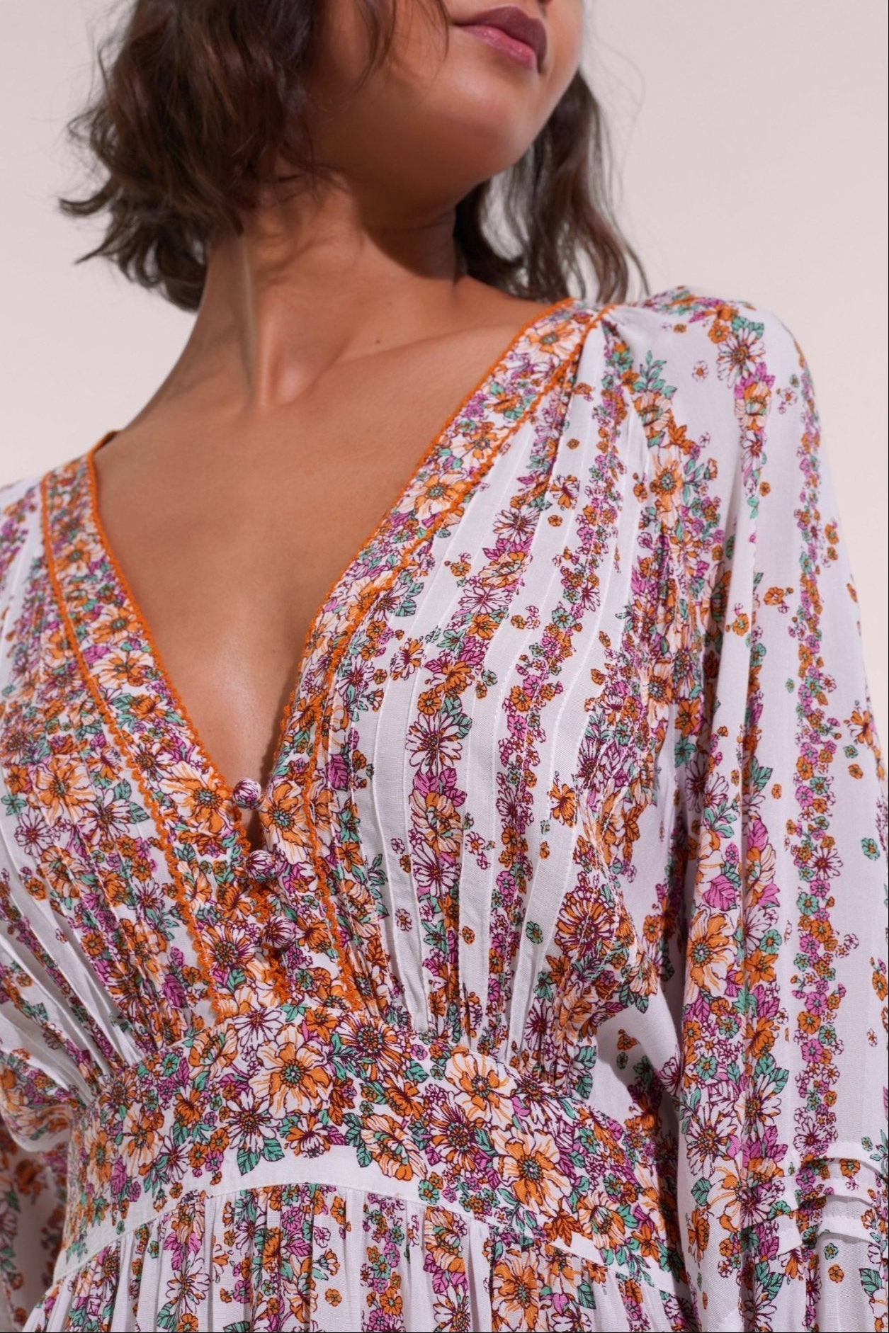 Mini Dress Bera - Lavender Waves Flowers - Poupette St Barth