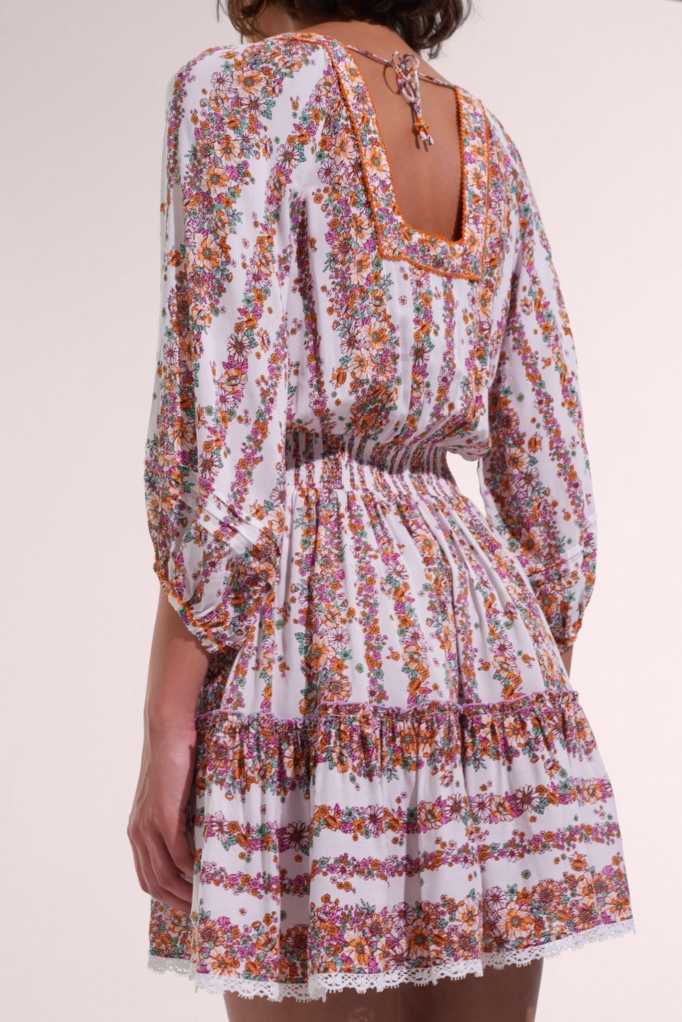 Mini Dress Bera - Lavender Waves Flowers - Poupette St Barth