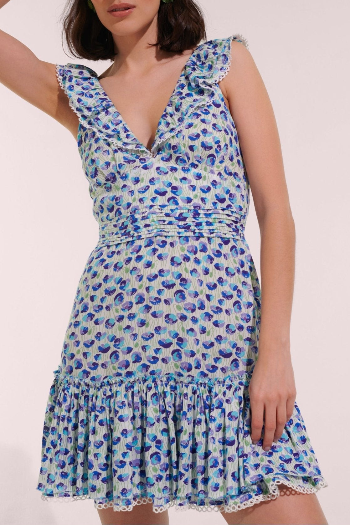 Mini Dress Bruna - White Blue Alamy - Poupette St Barth