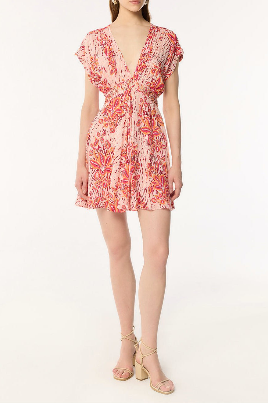 Mini Dress Cecile - Pink Exotic Forest - Poupette St Barth