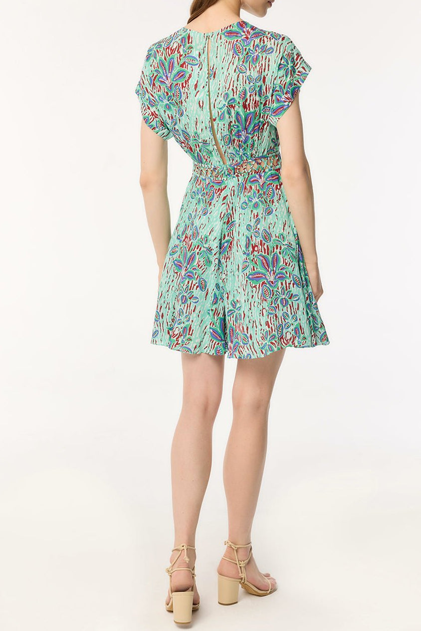Mini Dress Cecile - Mint Exotic Forest - Poupette St Barth