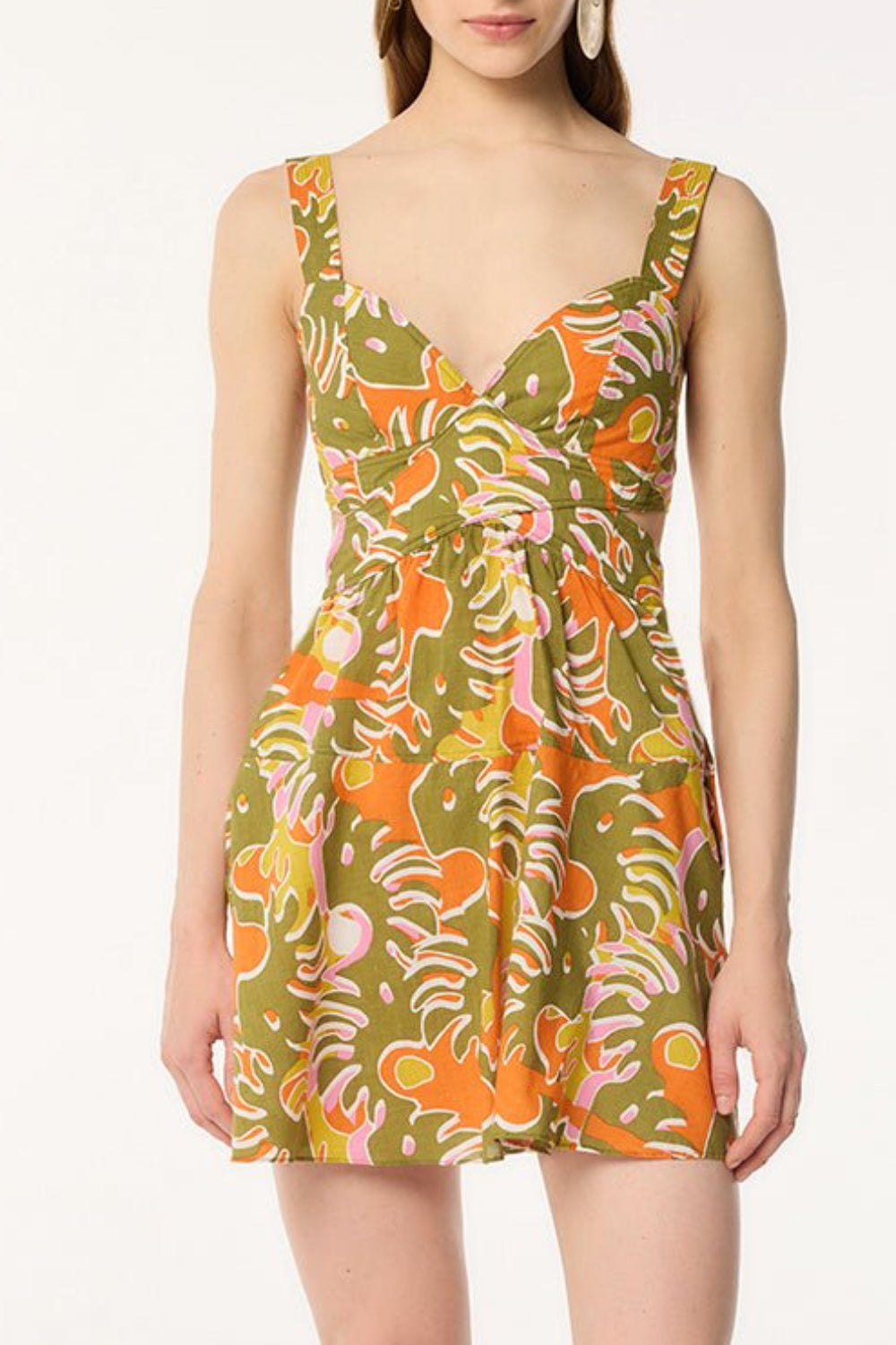 Mini Dress Coco - Green Geo Afro - Poupette St Barth