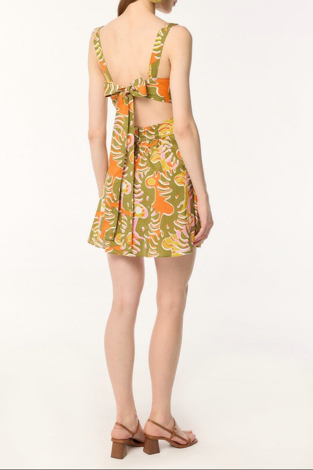 Mini Dress Coco - Green Geo Afro - Poupette St Barth