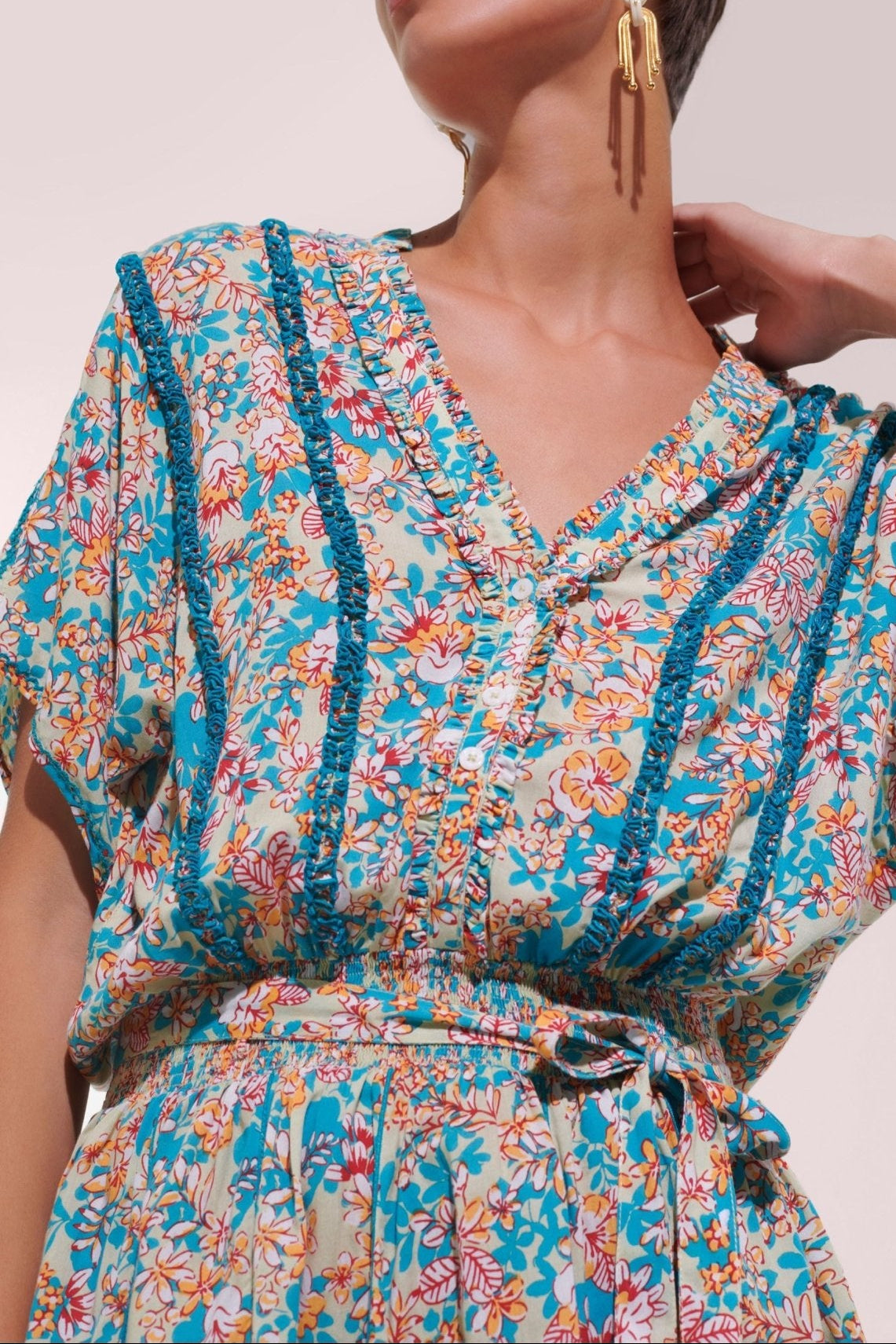 Mini Dress Olivia - Green Sweet Bell - Poupette St Barth