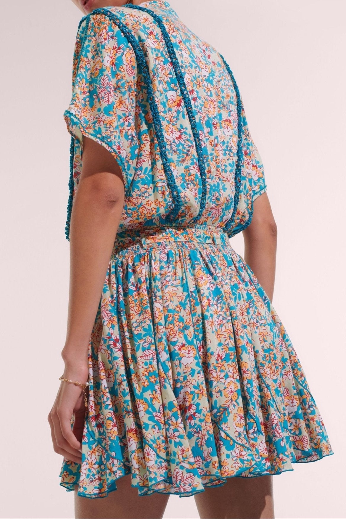 Mini Dress Olivia - Green Sweet Bell - Poupette St Barth