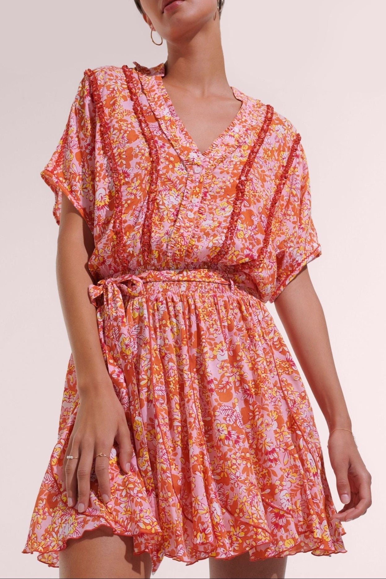 Mini Dress Olivia - Pink Sweet Bell - Poupette St Barth