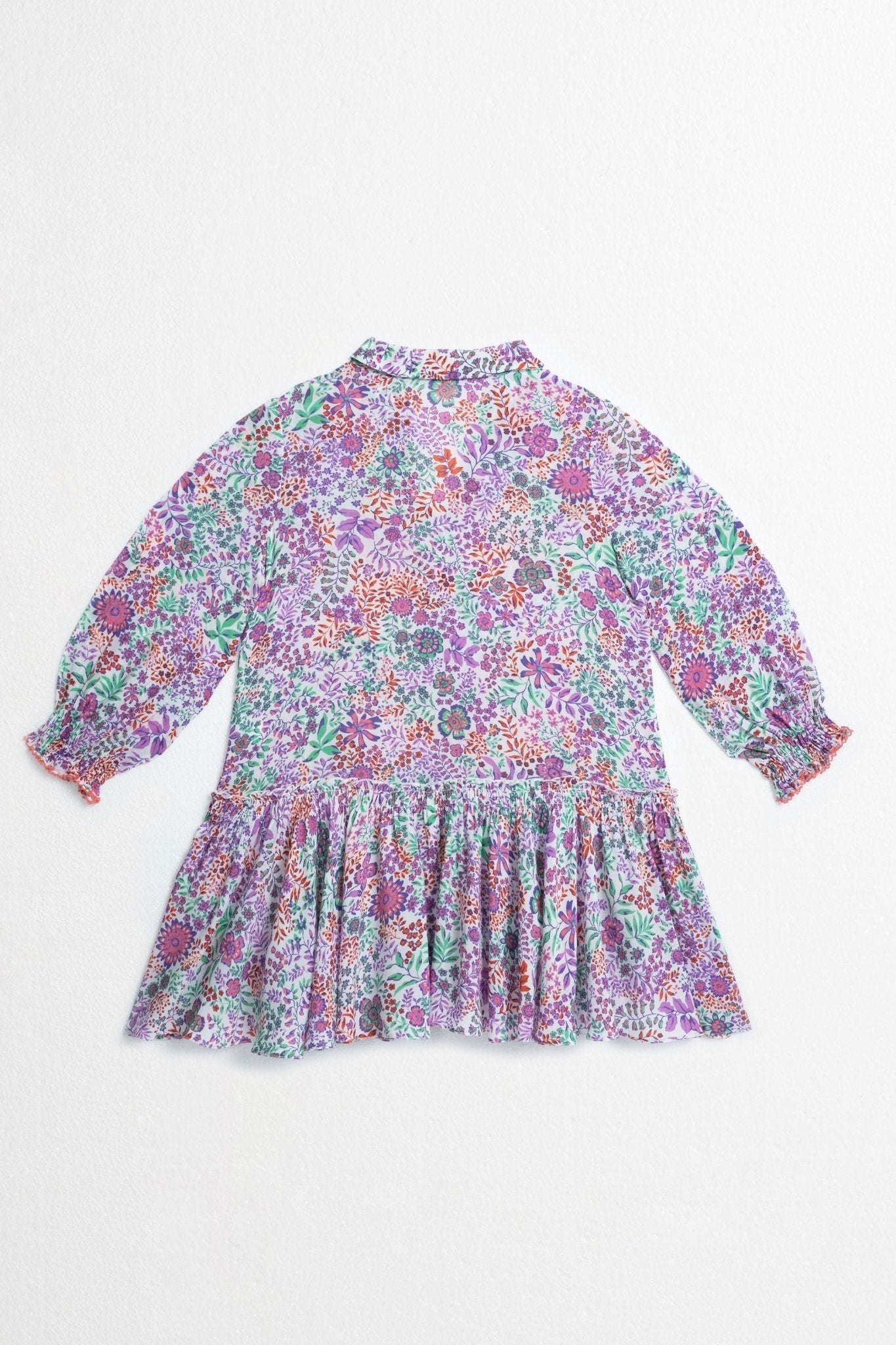 Kids Mini Dress Tesorino - White Lavender Nature - Poupette St Barth