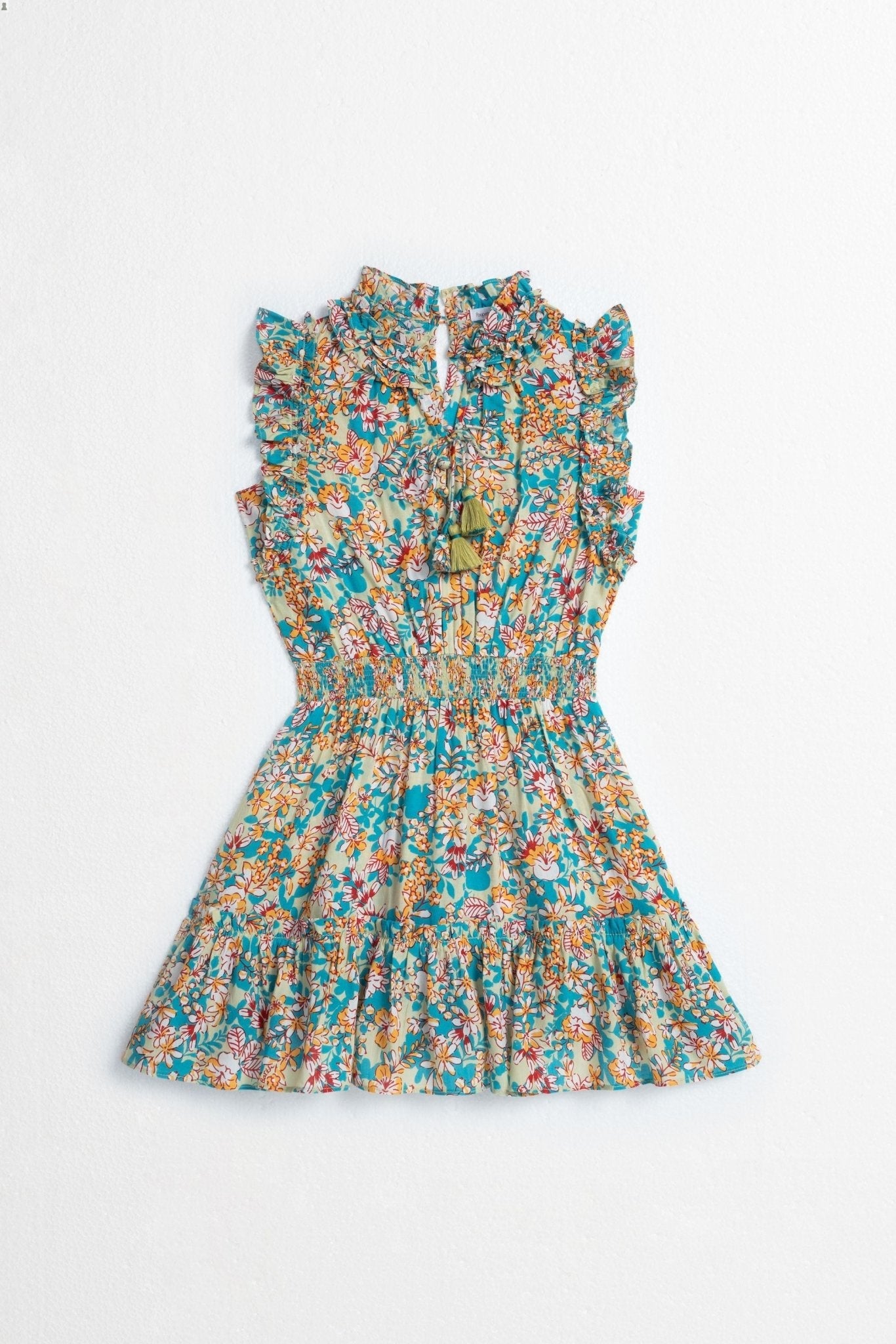 Kids Mini Dress Triny - Green Sweet Bell - Poupette St Barth
