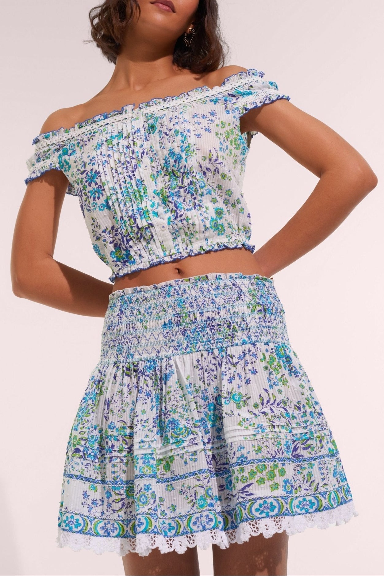 Mini Skirt Galia - Blue Queen Liberty - Poupette St Barth
