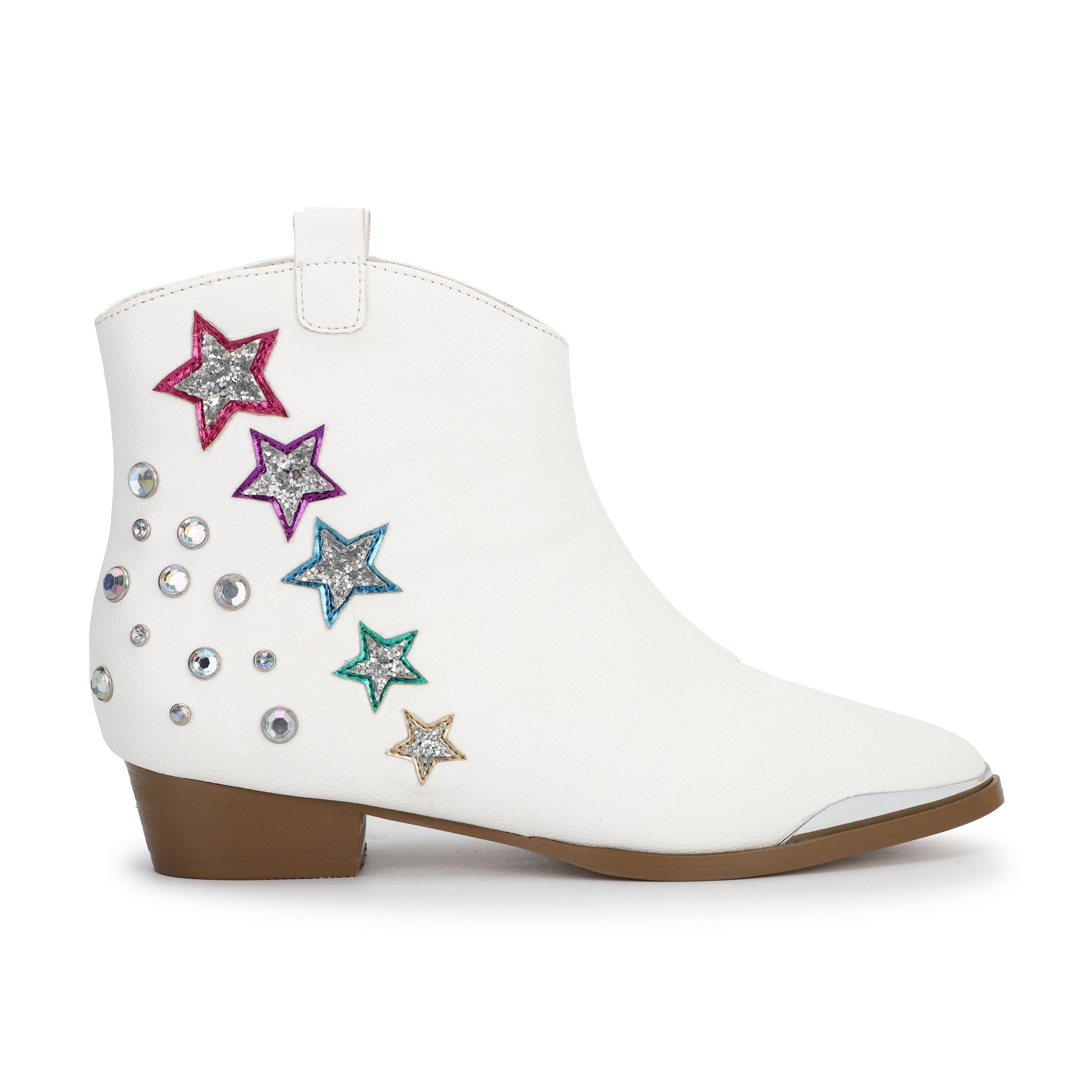 Miss Dallas Western Boot in White Shooting Stars - Kids - Yosi Samra  - Kids' Boots
