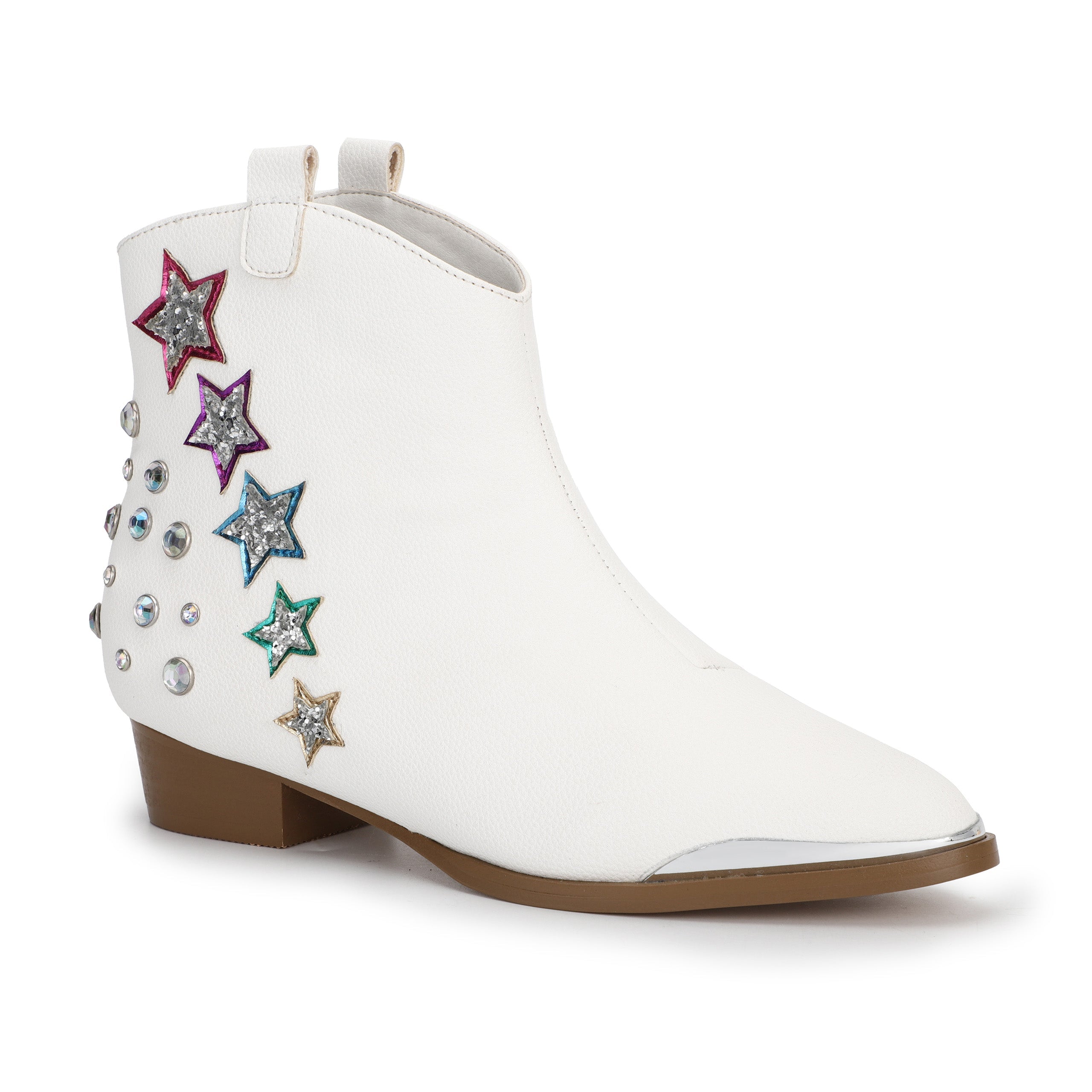 Miss Dallas Western Boot in White Shooting Stars - Kids - Yosi Samra  - Kids' Boots