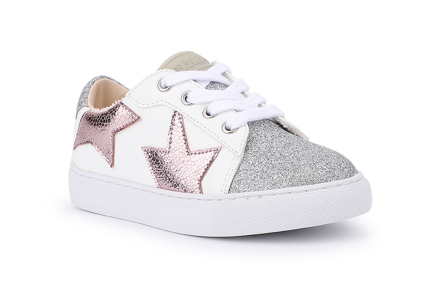 Miss Harper Sneaker in Pink Crackle / Silver Glitter - Yosi Samra  - Kids' Sneakers