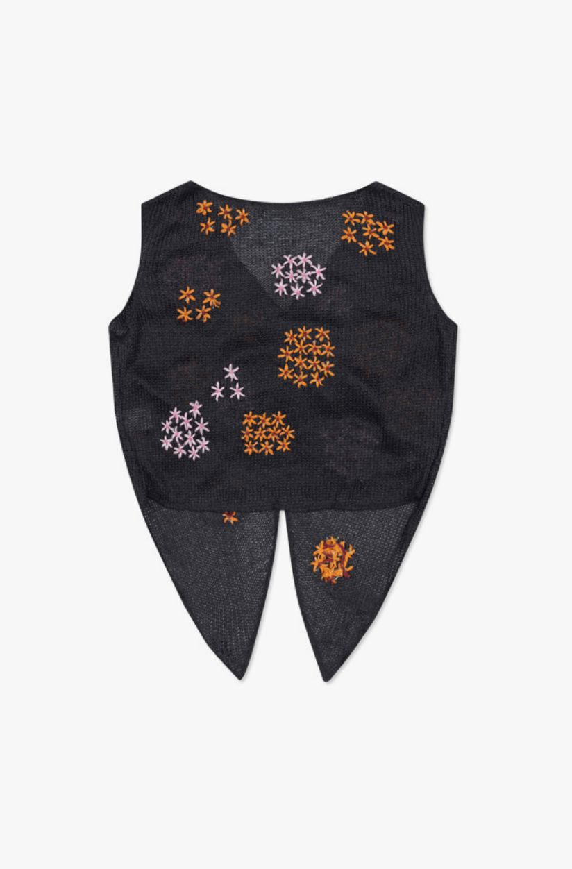 Mali Embroidered Top | Black