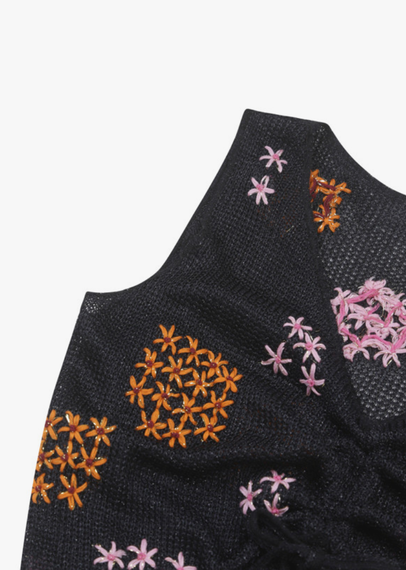 Mali Embroidered Top | Black