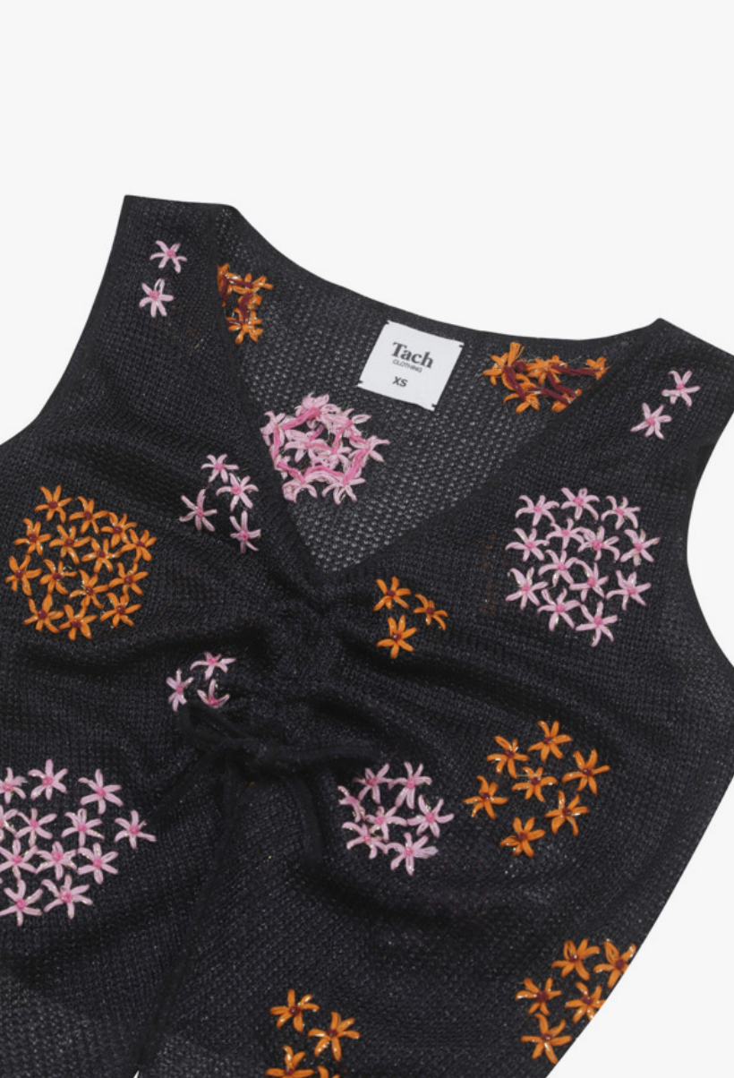 Mali Embroidered Top | Black