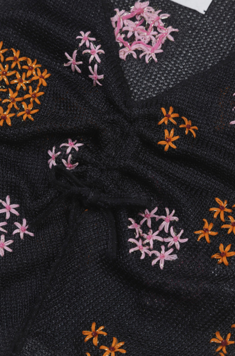 Mali Embroidered Top | Black