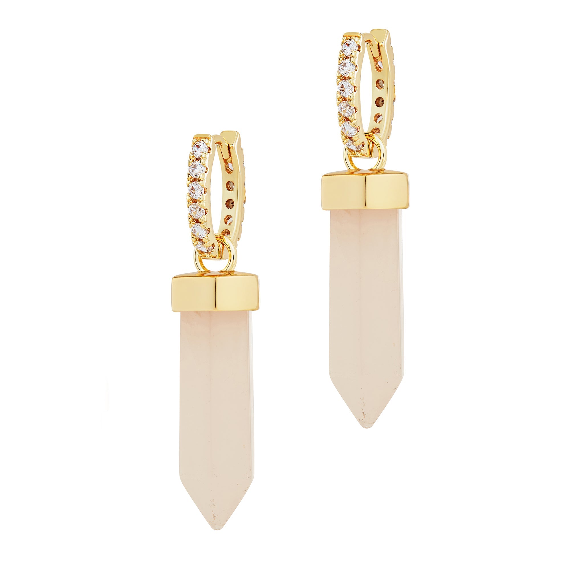 The Manifest Earrings (rose quartz)