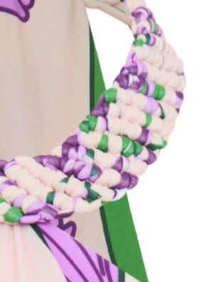 Torre Del Cielo Embroidered One Piece / Beige Violet Flowers