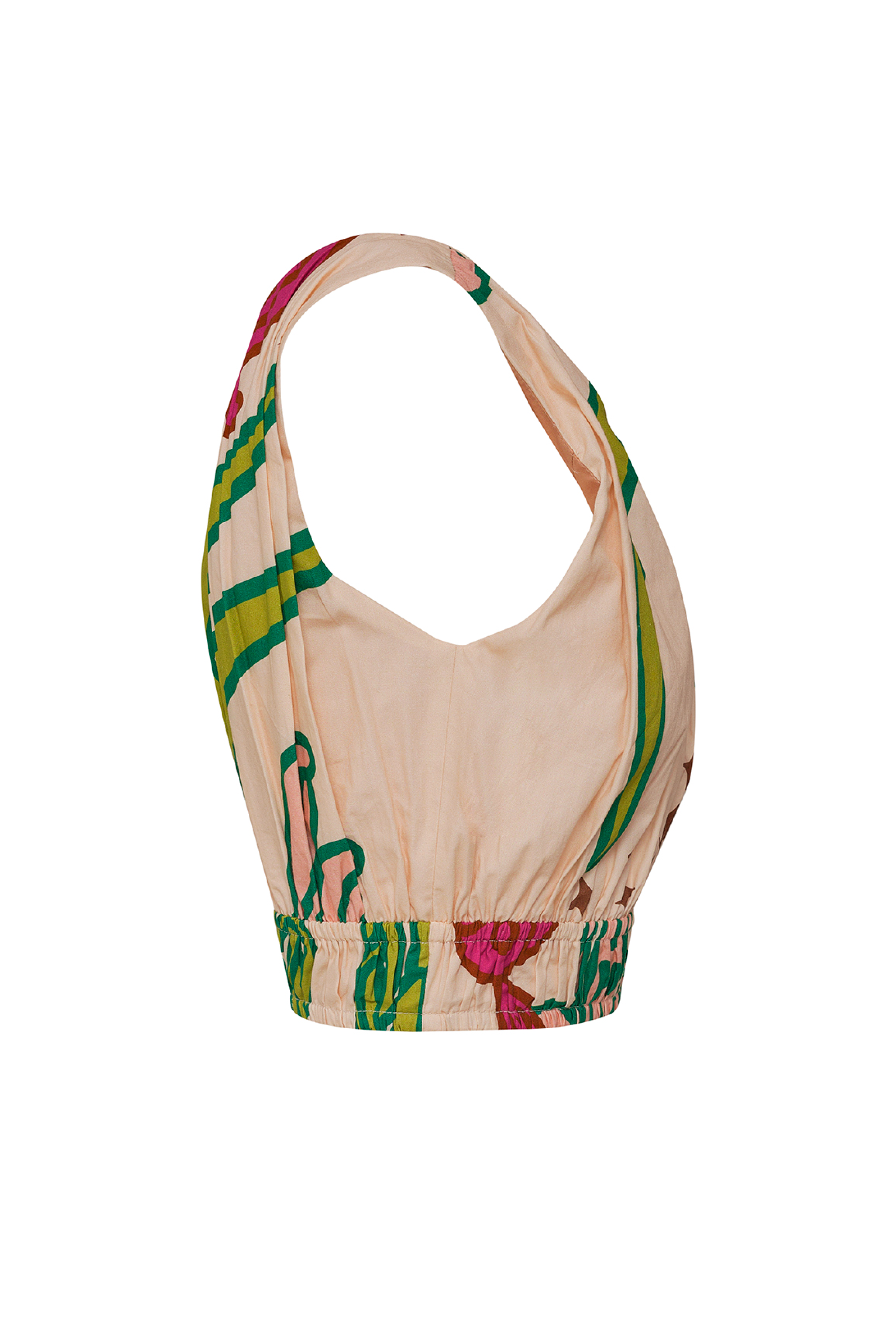 Ornella Cotton Top / Beige Moon Garden