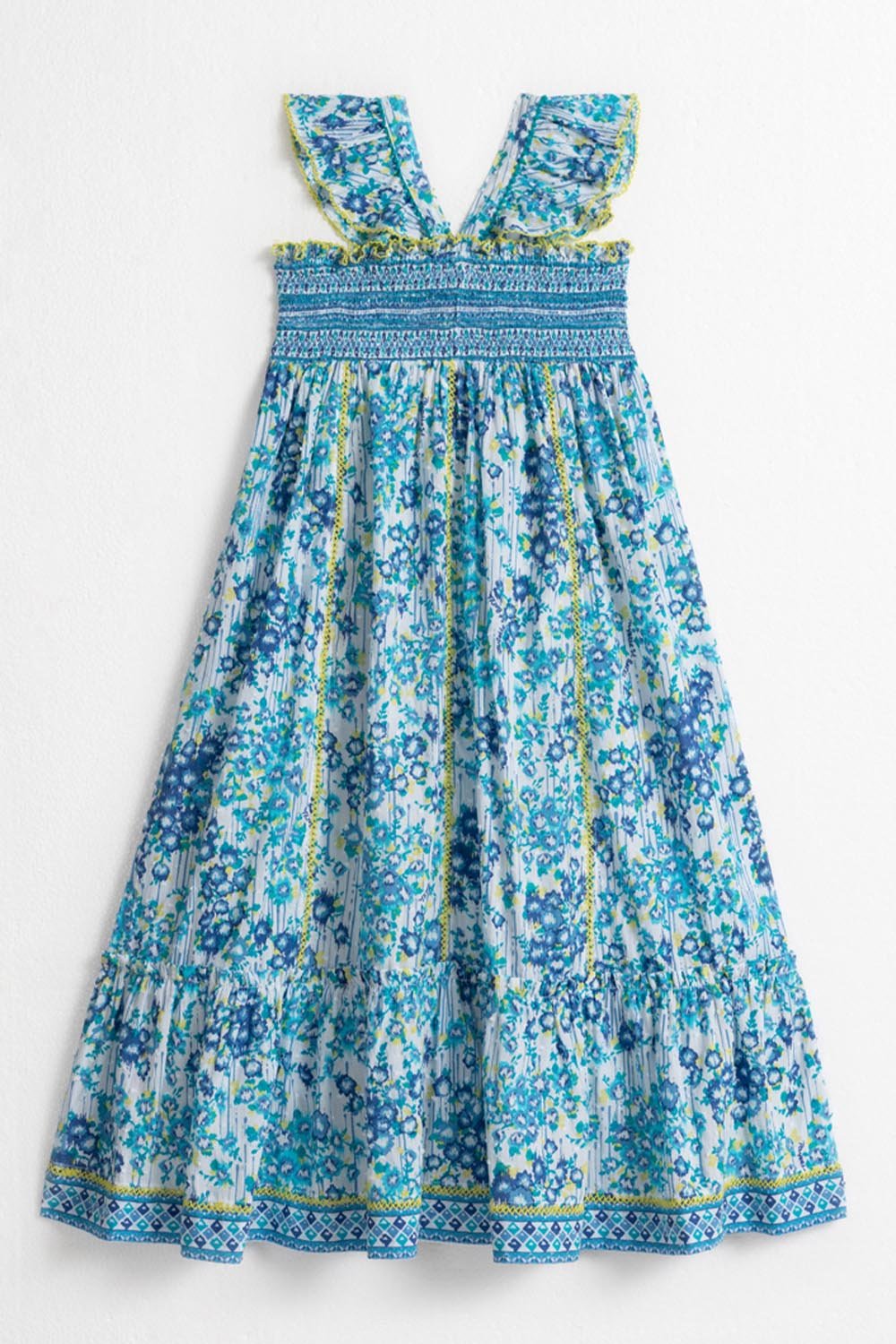 Kids Midi Dress Cindy - Blue Aquarelle - Poupette St Barth