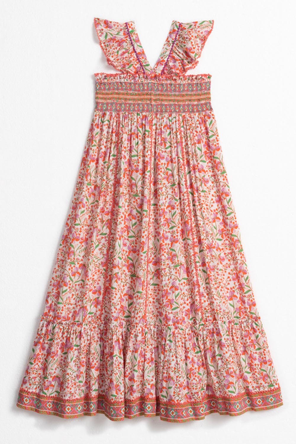Kids Midi Dress Cindy - Pink Mini Jonquille - Poupette St Barth