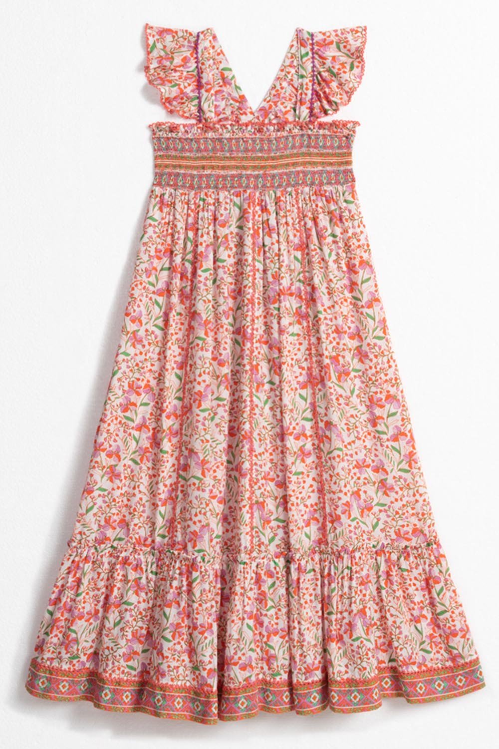 Kids Midi Dress Cindy - Pink Mini Jonquille - Poupette St Barth
