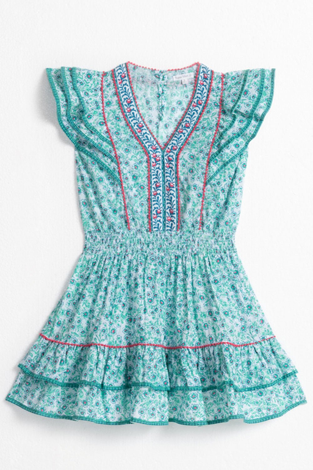 Kids Mini Dress Camila - Aqua Anemone - Poupette St Barth