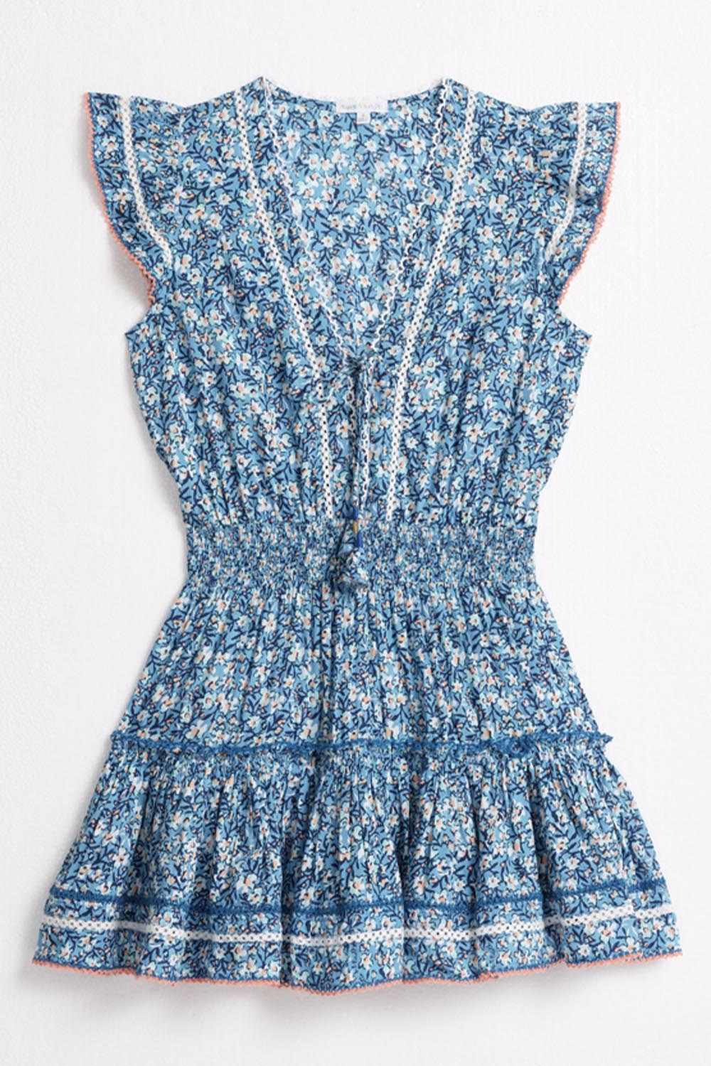 Kids Mini Dress Anais - Blue Paquerette - Poupette St Barth