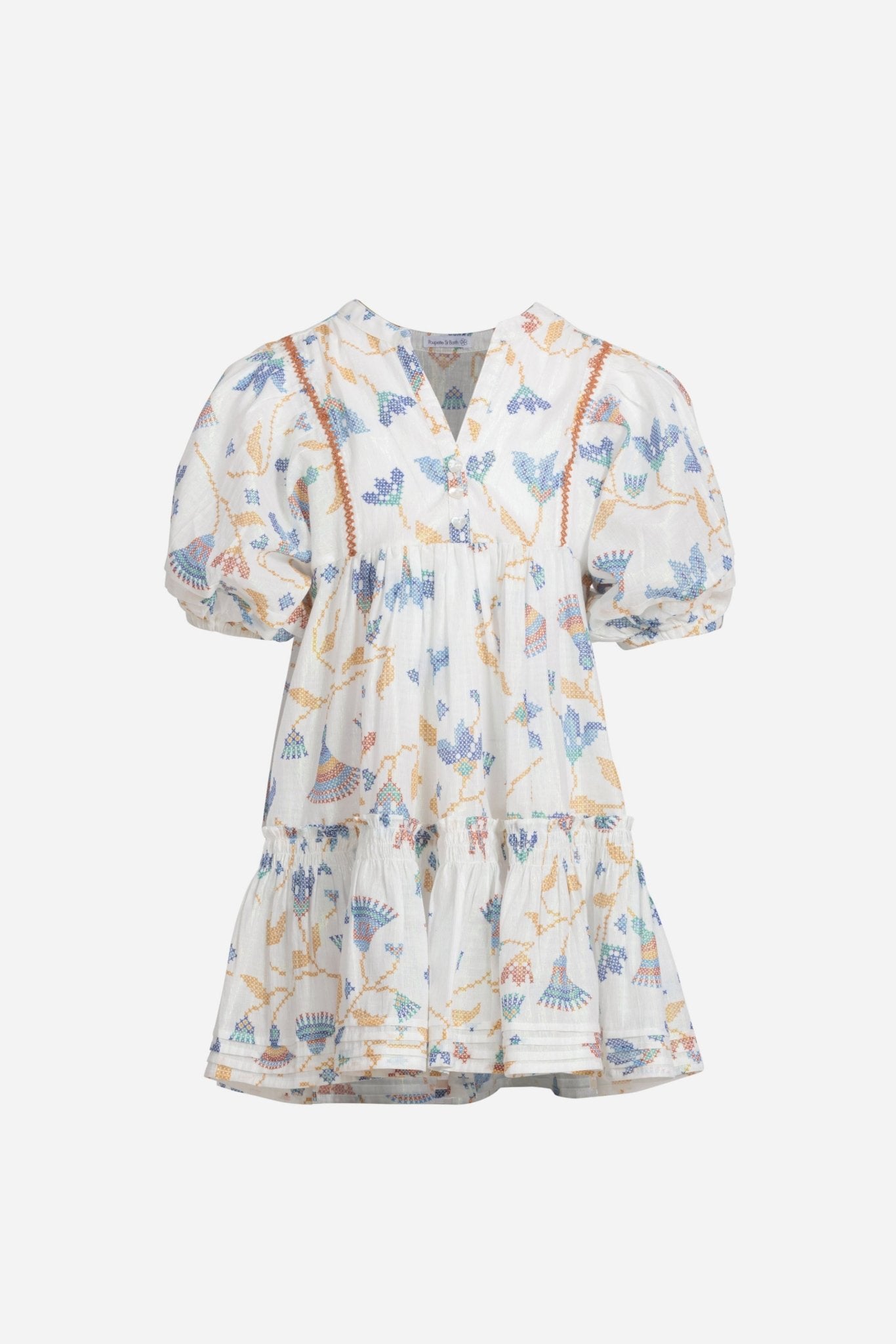 Mini Dress Aria for girls - Blue Ylang Ylang - Poupette St Barth
