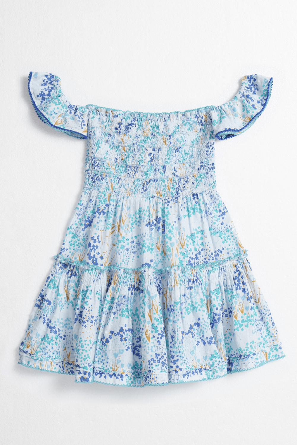 Kids Mini Dress Aurora - White Blue Tulipe - Poupette St Barth