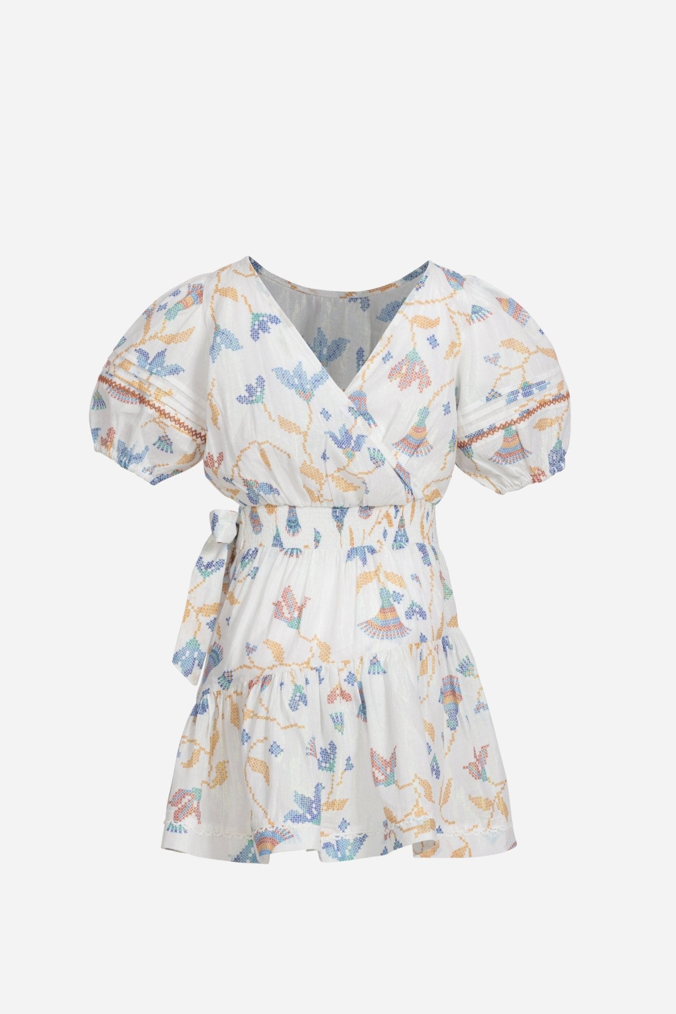 Mini Dress Chantal for girls - Blue Ylang Ylang - Poupette St Barth