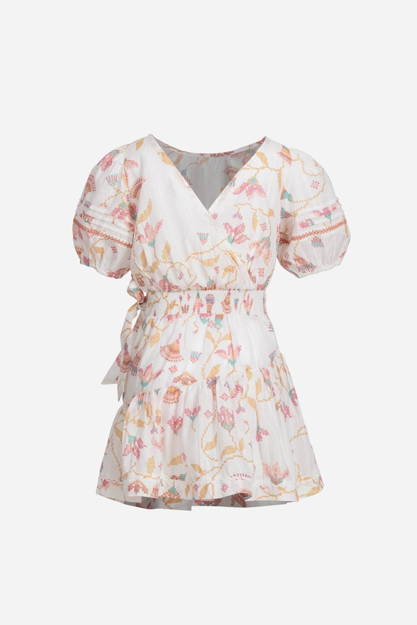Mini Dress Chantal for girls - Pink Ylang Ylang - Poupette St Barth