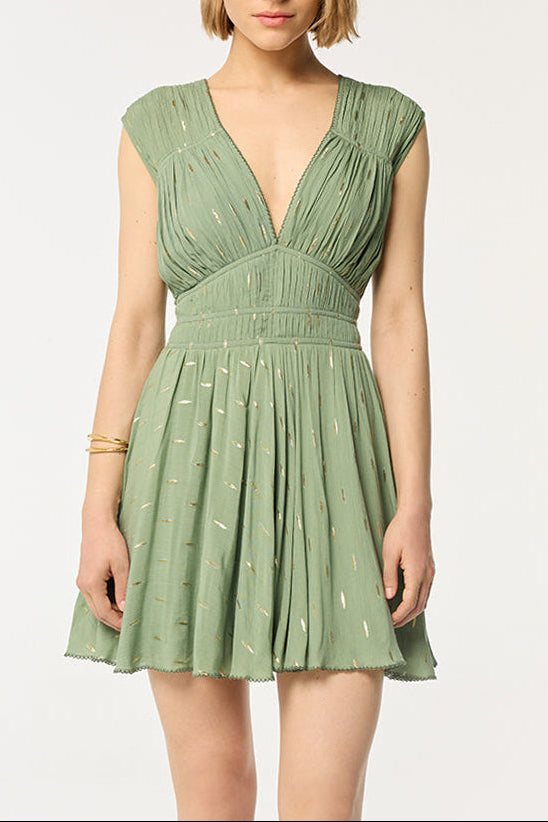Mini Dress Ciao - Sage - Poupette St Barth