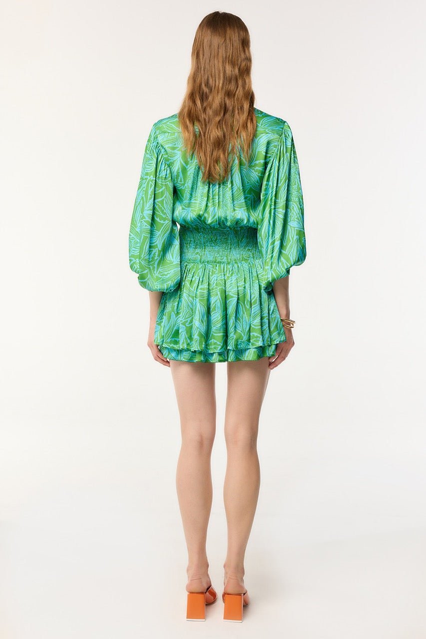 Mini Dress Colleen - Turquoise Pop Tiger - Poupette St Barth