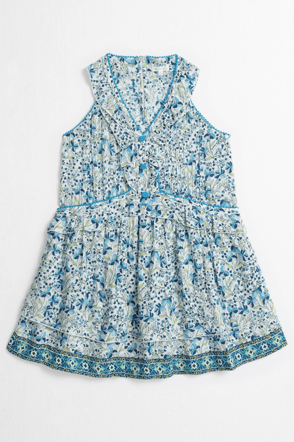 Kids Mini Dress Mae - Blue Mini Jonquille - Poupette St Barth