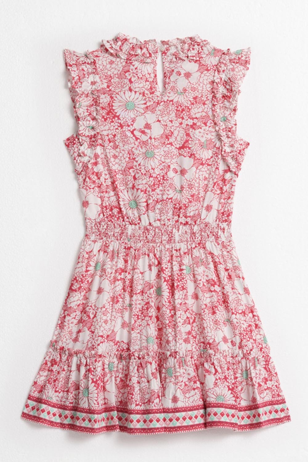 Kids Mini Dress Triny - Pink Mid 70'S Garden - Poupette St Barth