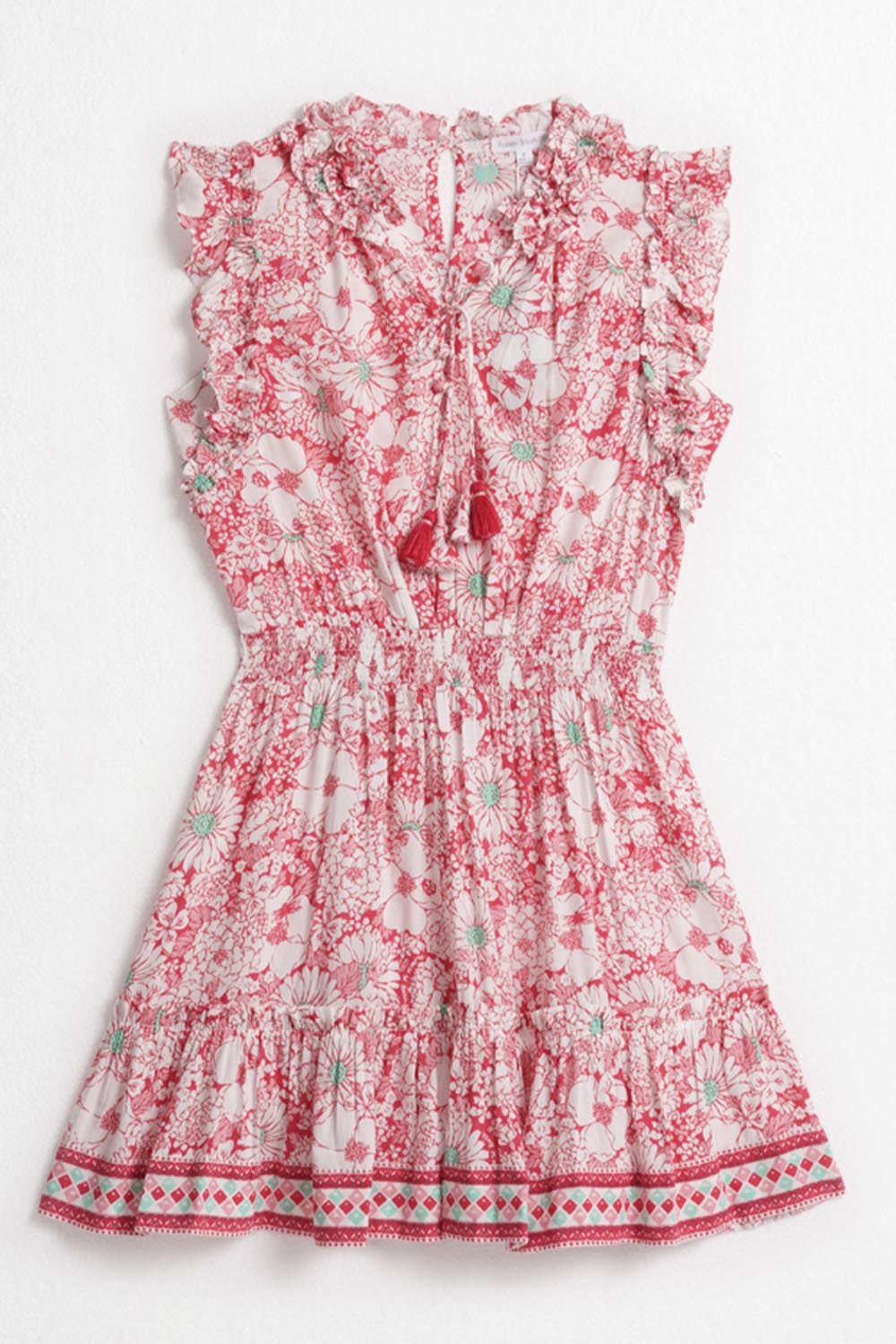 Kids Mini Dress Triny - Pink Mid 70'S Garden - Poupette St Barth
