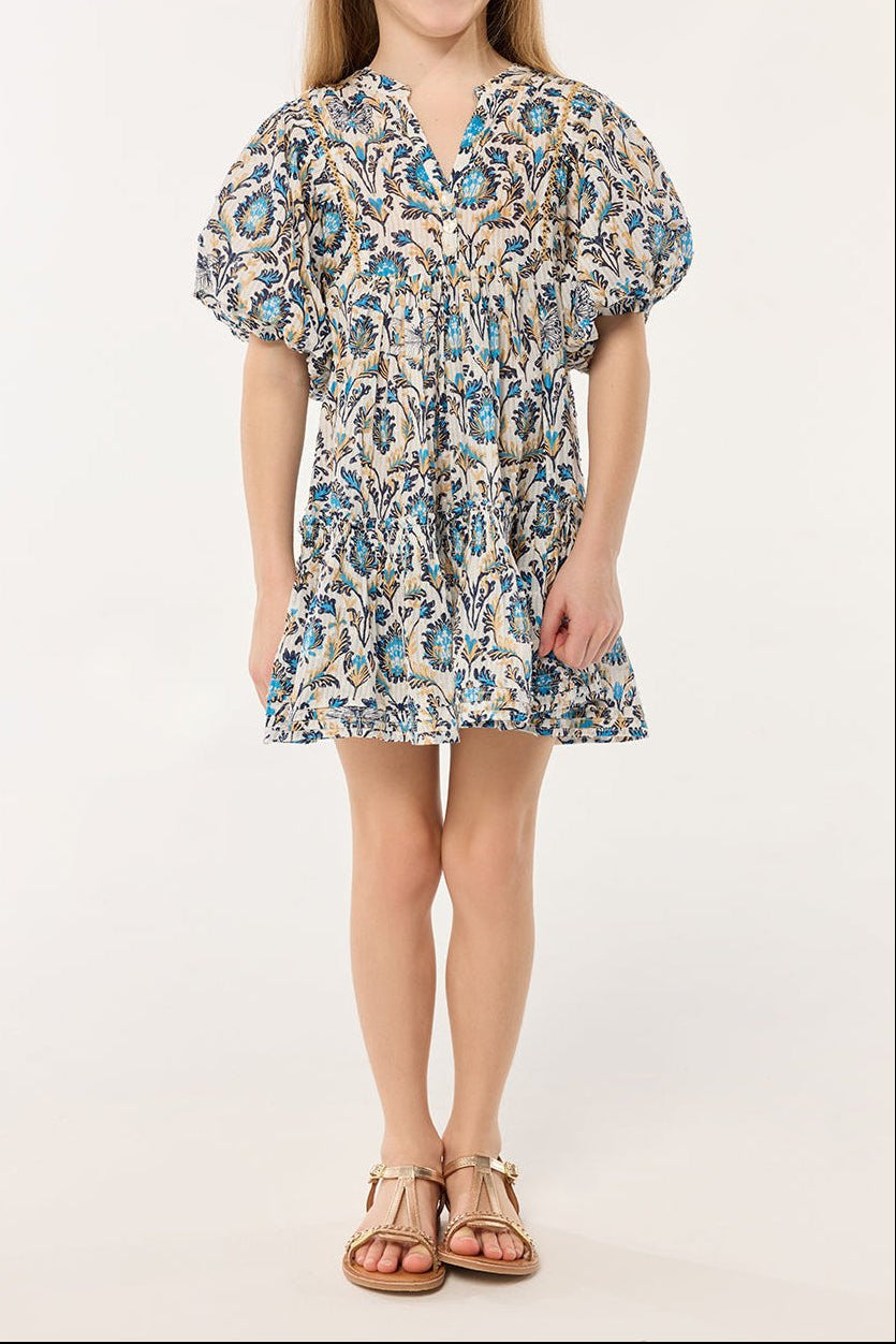Mini Dress Aria for girls - Black Victorian - Poupette St Barth